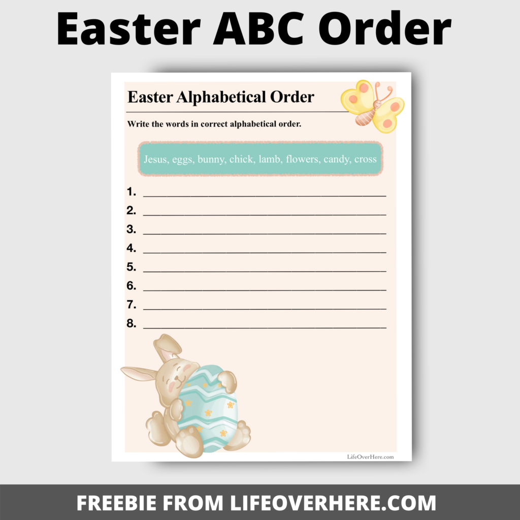 Easter ABC Order Worksheet