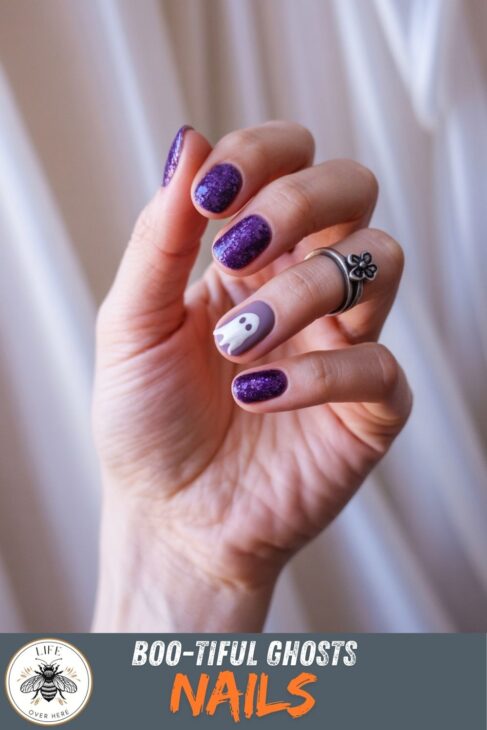 Charming Halloween Nails to Welcome October 6 Boo tiful Ghosts Nails